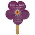 Digital Daisy Flower Fast Fan w/ Wooden Handle & Front Imprint (1 Day)